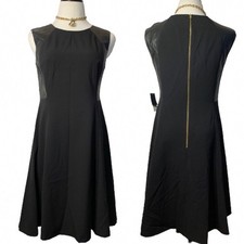 NWT Nine West Women’s Leather Panel Little Black Dress. Size 4