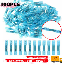 100pc Heat Shrink But Connector Waterproof Electrical Wire Marine Butt Splice
