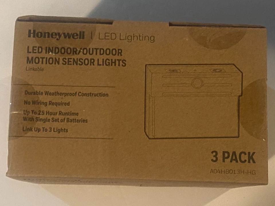 Honeywell, 3 Pk Batería LED Sensor de Movimiento Interior/Exterior Luces de Pared ¡NUEVO! Foto 4 de 4