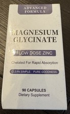 New Advanced Fornula Magnesium Gycinate 90 Count Exp 9/27 300mg