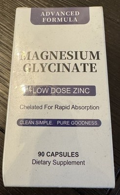 New Advanced Fornula Magnesium Gycinate 90 Count Exp 9/27 300mg