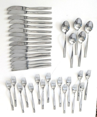 WMF Frankfurt Cromargan Stainless Steel Flatware 37p lot Germany MCM Modern