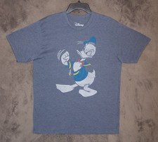 Donald Duck Shirt Adult Large Gray Graphic Disney Retro Vintage Look SS Mens