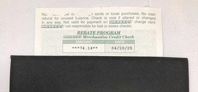 #ad $74.14 Menards Rebate Merchandise Checks In Store Only Unused Never Expire $69.99
