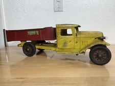 Antique 1930s Buddy L Dump Truck Pressed Steel Lever Action Original Paint 