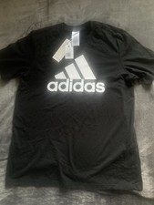 Adidas Classic Logo T-Shirt Athletic Casual Cotton Black Size M