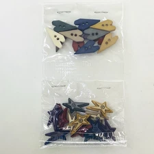 Primitive Buttons Lot Arrows & Stars Dress It Up Craft Sewing Embellishments