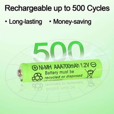 Practical AA AAA Rechargeable Battery Kit 1.2V Ni-MH with 4-Slot Charger f Home