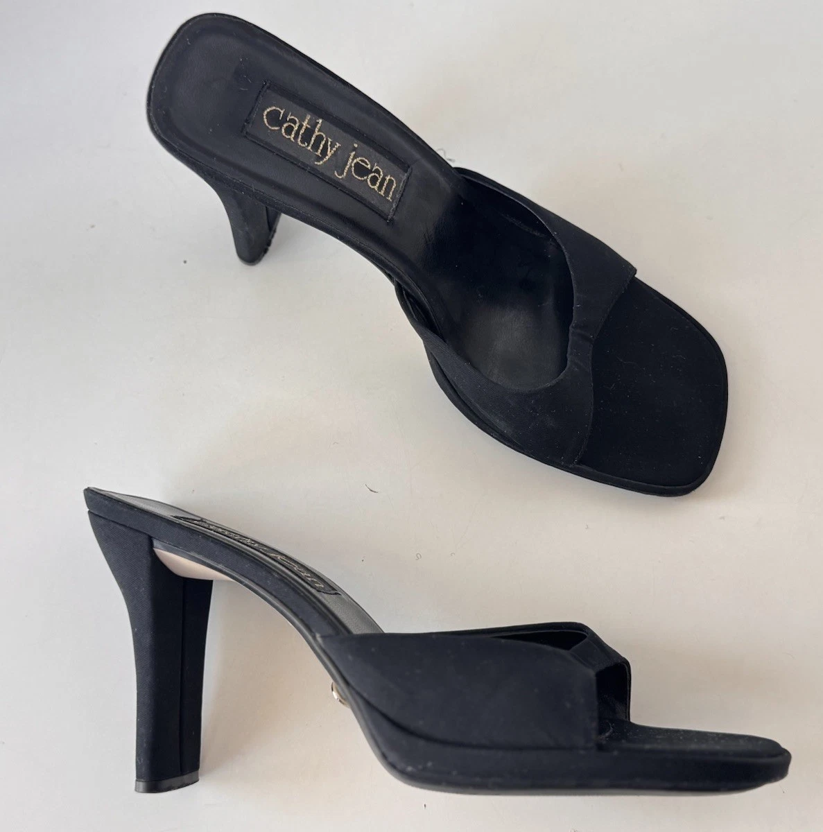 Escarpins Coulissants CATHY JEAN - 2,75 Pouces, Cuir Noir - Taille US 5 Femme