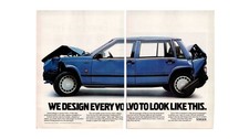 Volvo Vintage Magazine Ad 1989 Car Crash Safety Original Automobile Sedan