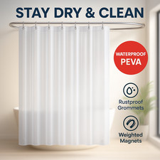 Frosted Shower Curtain Liner 72x78 Waterproof PEVA with Magnets  Rustproof Ring