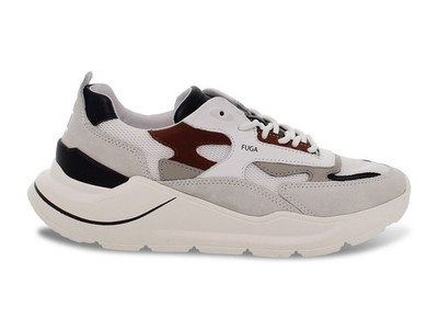 Sneakers D.A.T.E. M FUGA BB in white suede leather - Men's Shoes