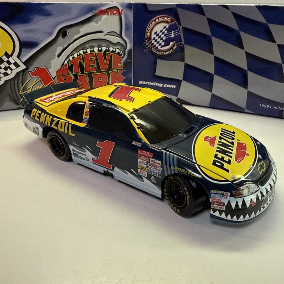 Diecast NASCAR Steve Park Shark Penzoil 400 Wrangler 1999 Monte Carlo escala 1:24 Foto 4 de 4