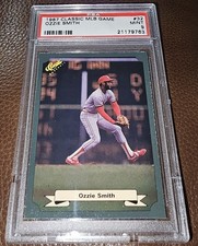 1987 Classic Green MLB Game #32 Ozzie Smith Graded PSA 9 MINT - HOF- Cardinals. 