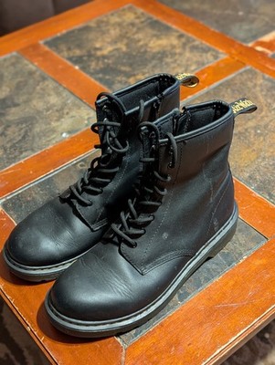 Dr Martens Jadon Platform Black Smooth Leather Zip Boots 8 hole Men 6 Women  7