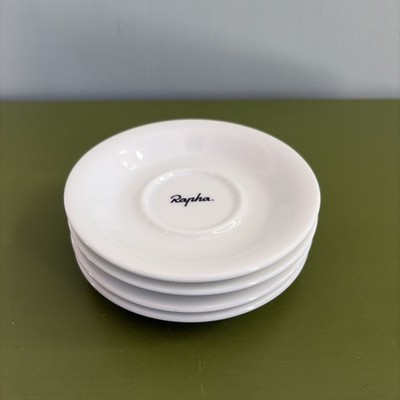 Set of 4 Lino notNeutral Rapha Cycling Espresso Saucers White Porcelain Coppi