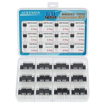 Mosfet Transistor Kit 12 Werte 60 Stück IRFZ44N IRF510N IRF520N IRF530N IRF540N