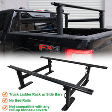 Adjustable No-drill Aluminum Truck Bed Rack With Side Rod For F150ramsilverado