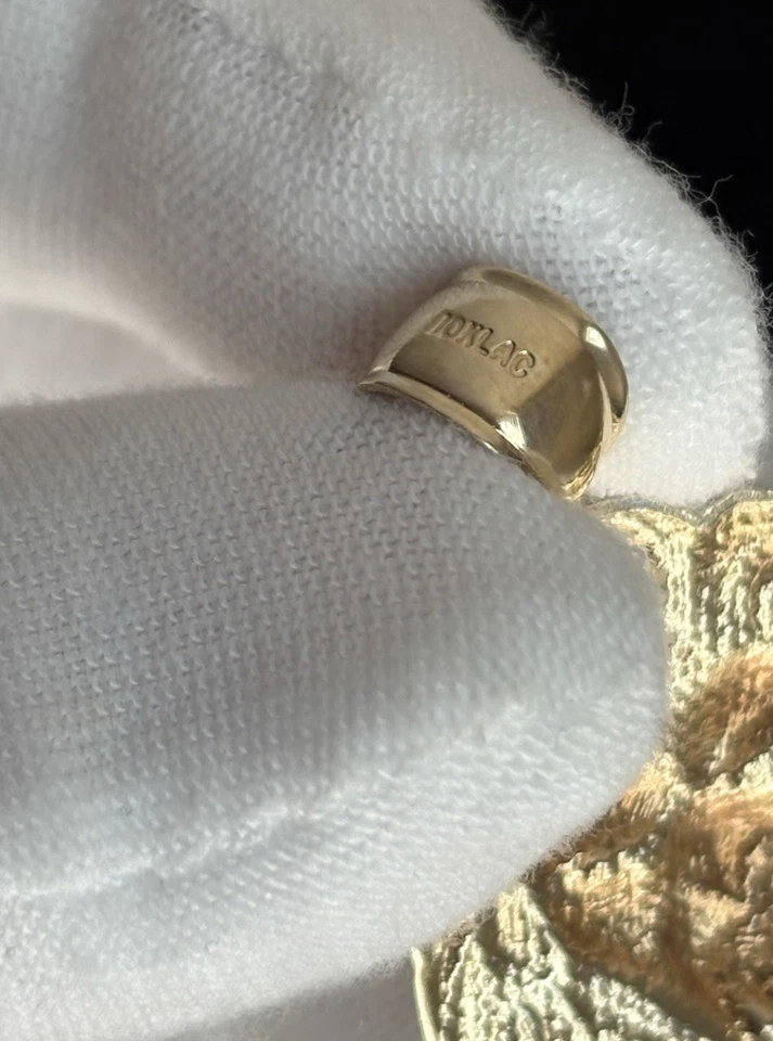 Dije colgante cabeza de león de oro amarillo blanco macizo de 10 quilates corte diamante 1,75 pulgadas 4,55 g Foto 4 de 4