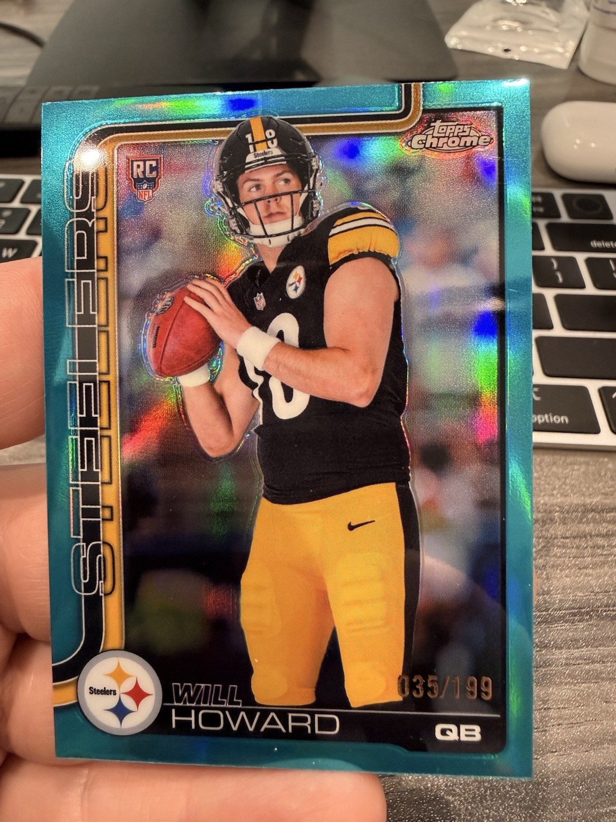 2025 Topps Chrome Will Howard True Aqua Refractor /199