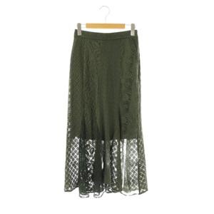 Ameri Vintage 23SS Patchwork Lace Flare Skirt Kha… - image 7