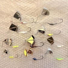 Buzzbait 10 piece set, body only, many brand name s. Lure set for bass fishing.