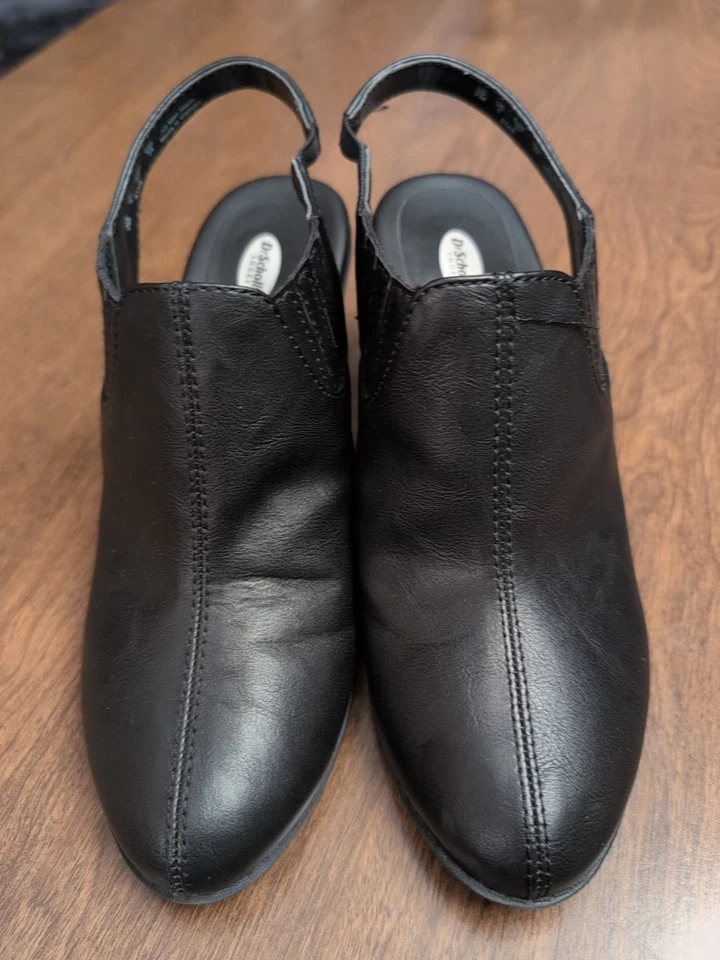 Dr. Scholl's STAR Negro Eslinga Tobillo Mula Bloque Tacón Talla 7 Comodidad  Foto 2 de 4