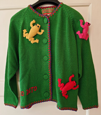 DITO DITO Extravagante Strickjacke Frösche one size (wie 42 L/XL ab 38/40 Maße!)