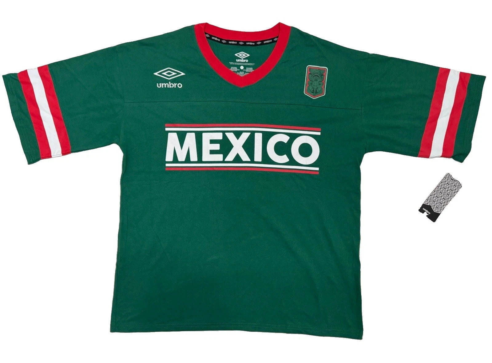 Mexico National Team Umbro Green Red Soccer Jersey Style Shirt Adult Small NWT