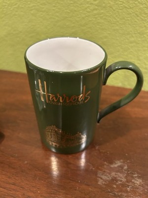 Harrods Knightsbridge Fine Stoneware Green Mug Cup Made in Scotland
