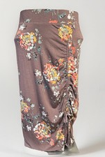 Maurices Women's Greige Multicolor Floral Stretch Knee Length Pencil Skirt XL