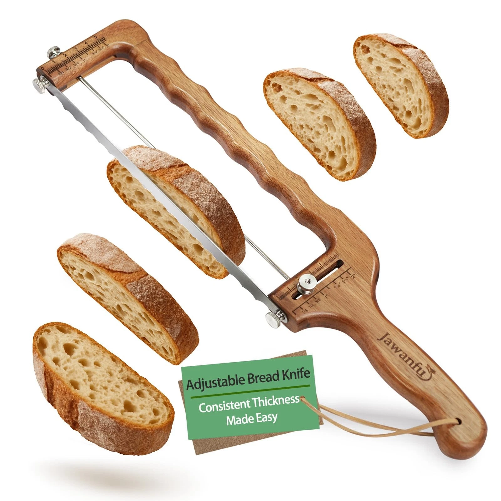 Adjustable Bread Slicer for Sourdough — Precision Homemade Bread with Thickne...