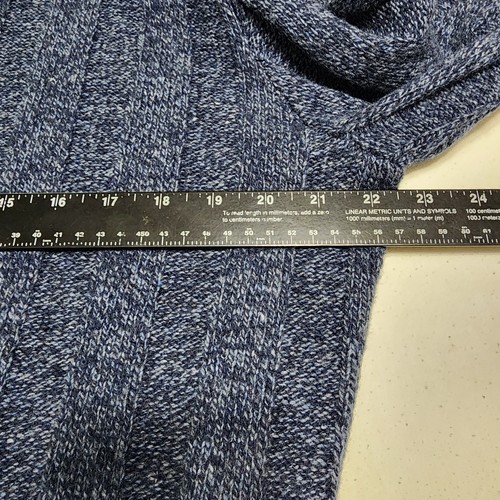 Jos A Bank Cardigan Sweater Mens Sz XXL Blue Wool Leather Buttons Patch Sleeve - Picture 12 of 16