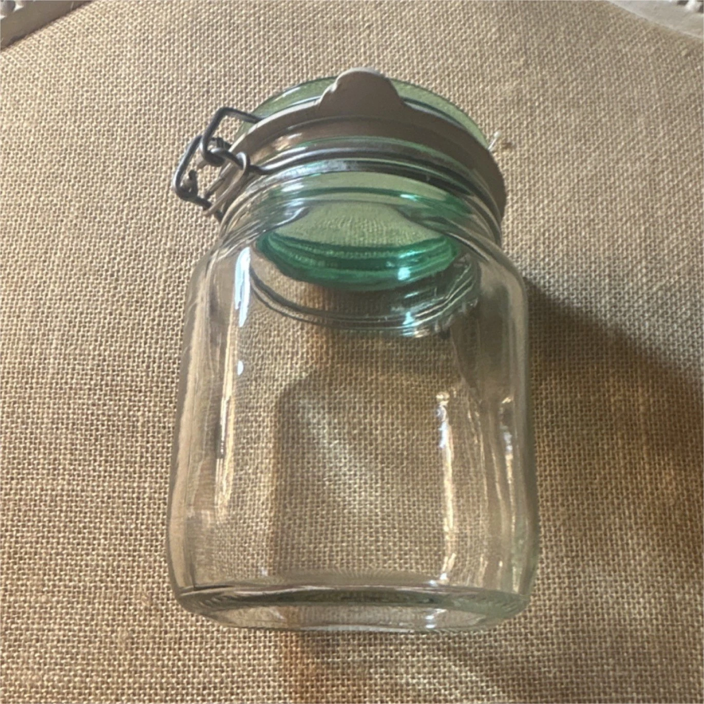 Vetri di Fidenza Glass Square Canning Jar 0.5L Green Clamp Lid Food Storage