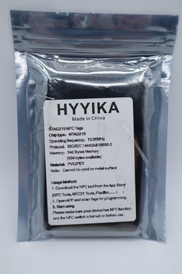 (10 PCS) HYYIKA NTAG215 NFC Tags Programmable Black NFC Cards