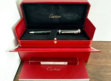 Cartier Roadster Black & Palladium Ballpoint Pen. Box & Papers. Mint.