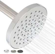 High Pressure Shower Head Rain Shower Head Chrome Fixed Showerhead 6.5" Face
