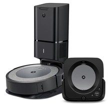 NEW iRobot Roomba +Self-Emptying Robot Vacuum & Black Braava Jet m6 Robot Mop
