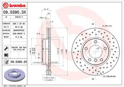 BREMBO XTRA LINE Bremsscheiben 286mm VA BMW 3 E36 E46 Touring 320,323,328i,325td