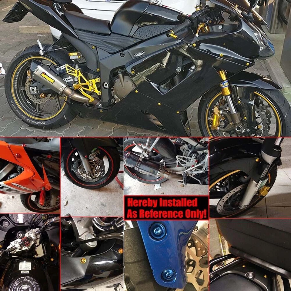 Fairing Fender Bolt Kit For Kawasaki Ninja 500R 600R 650R ZX12R ZX7R ZX9R ZZR600 - Image 4 of 4