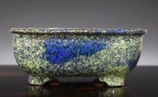 Vaso per bonsai giapponese TOKONAME SHUHO firmato Green Glazed Speckle Rctgl ...