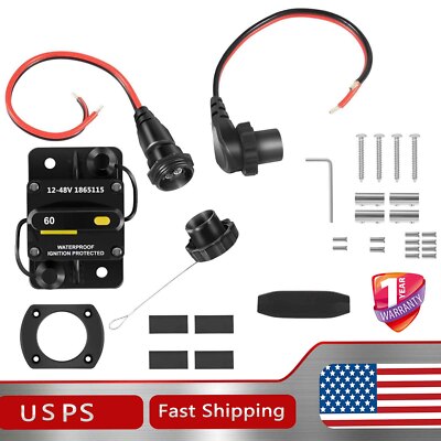 MKR-27 Circuit Breaker+MKR-28 Trolling Motor Plug Receptacle for Minn Kota Motor
