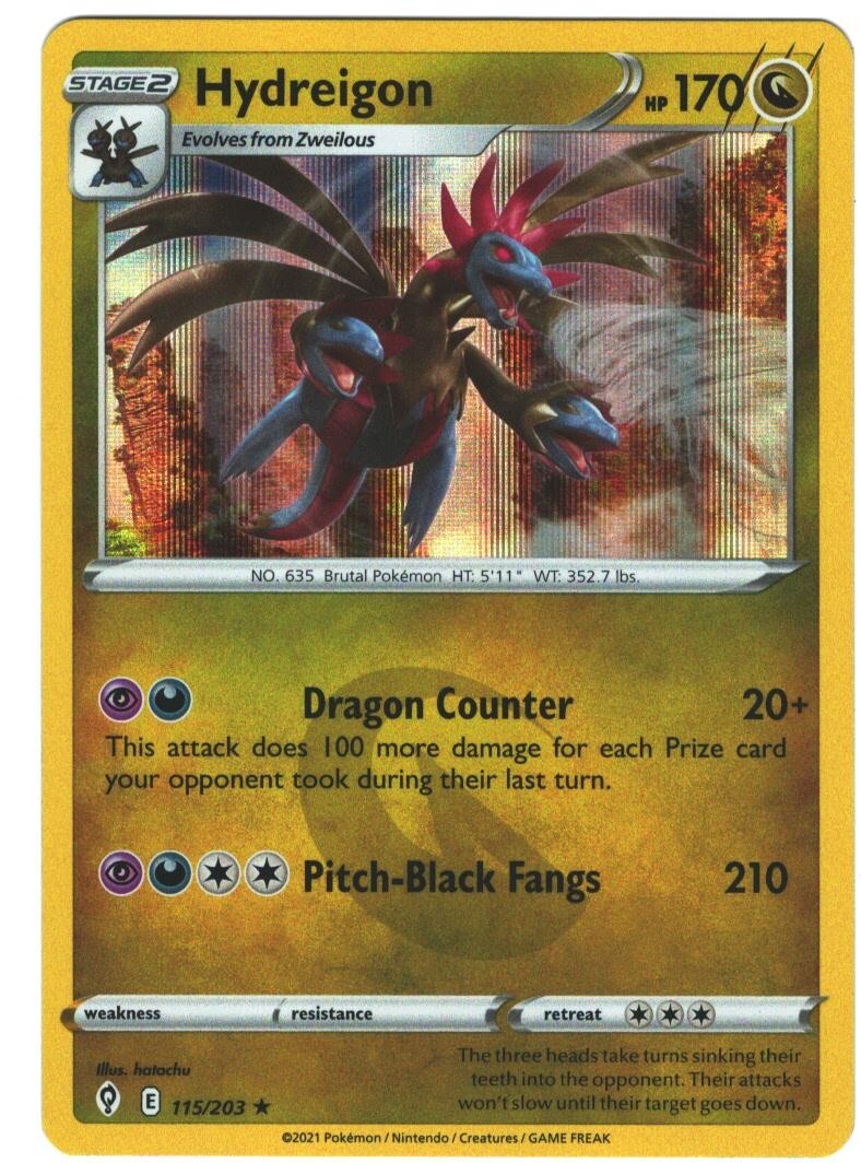 Hydreigon 115/203 Evolving Skies Holo Rare Pokemon Card Pokémon