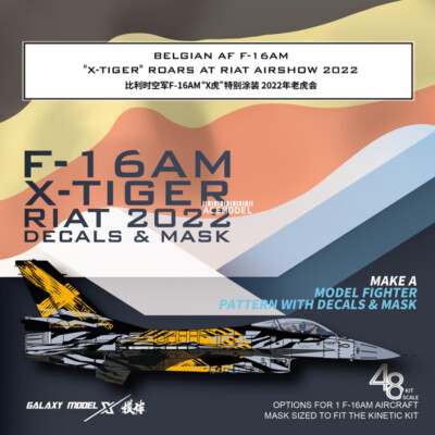 1/48 Belgian F-16AM ''X-Tiger''Roars AT Riat Airshow 2022 Decal for Kinetic 48100