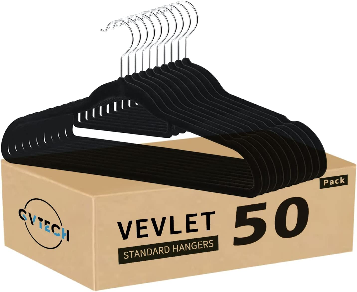 Premium Velvet Hangers, [50 Pack] Non Slip and Heavy Duty Velvet Suit Hangers...-image