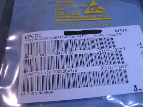 EPCOS SAW Filter B39741-AI10A-A710 SMT - NOS Qty 10 - Foto 1 di 2