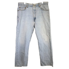 Levis 505 Jeans Mens 36x30 Light Wash Regular Fit Straight Leg Denim Classic