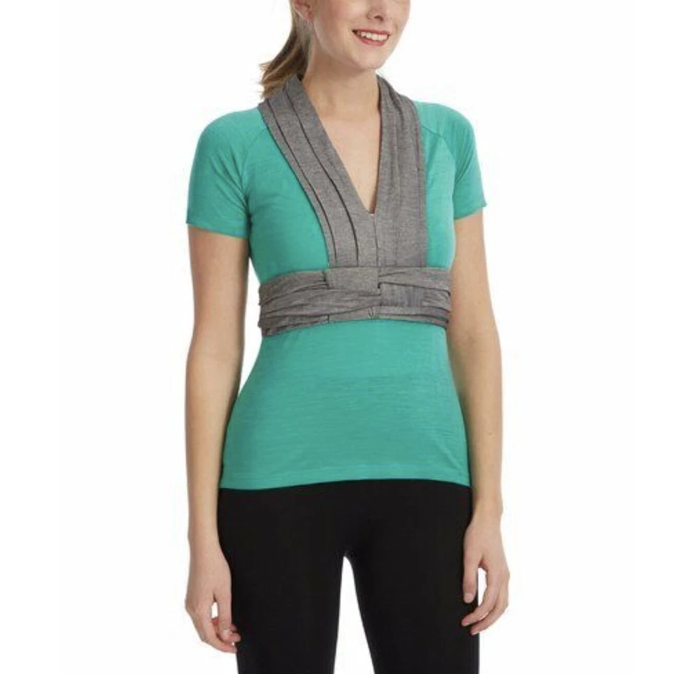 NUEVO CON ETIQUETAS MOXIE Ciclismo Plisado S Camiseta sin Mangas Sujetador Incorporado Verde Agua Ropa Activa Foto 2 de 4