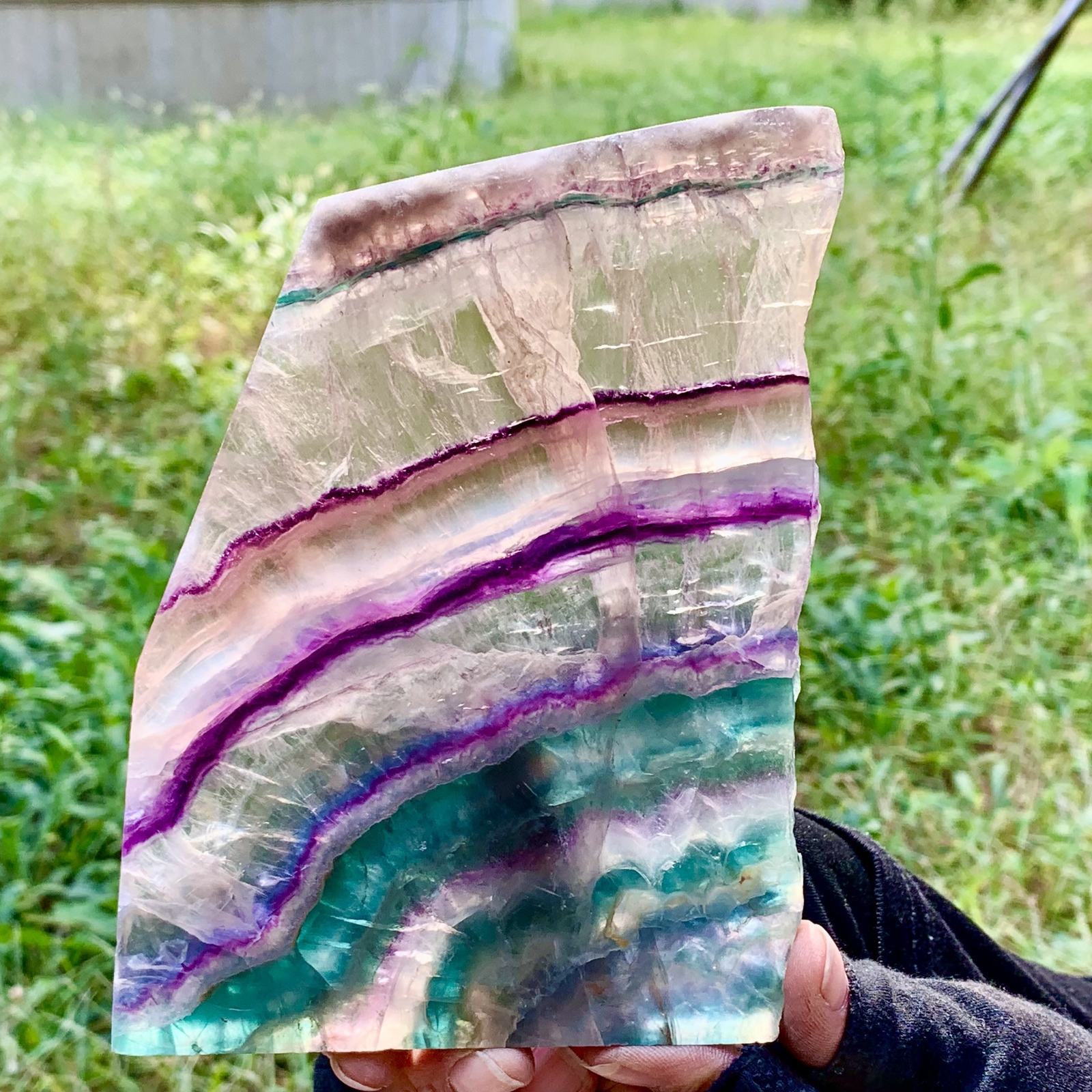 1.33LB Natural beautiful Rainbow Fluorite Crystal flake original stone specimen