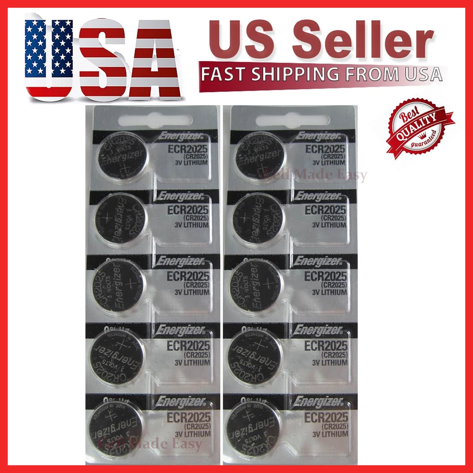 10 x FRESH Genuine Energizer CR2025 ECR2025 3V Coin Button Battery Fast Shipping - Image 3 of 4